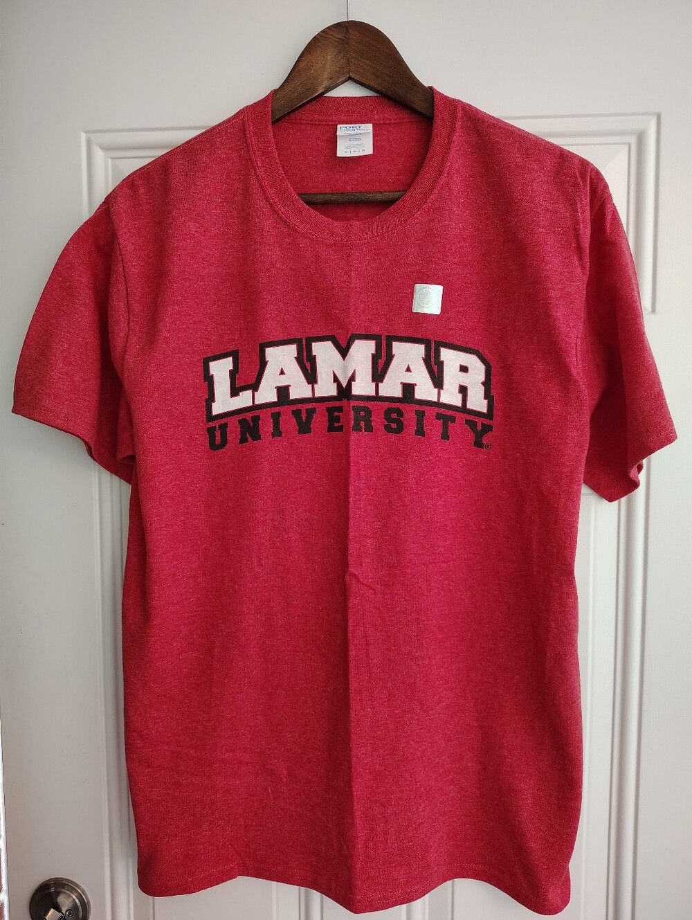 NWT Lamar University Cardinals T-Shirt Medium M Port & Company Red Heather